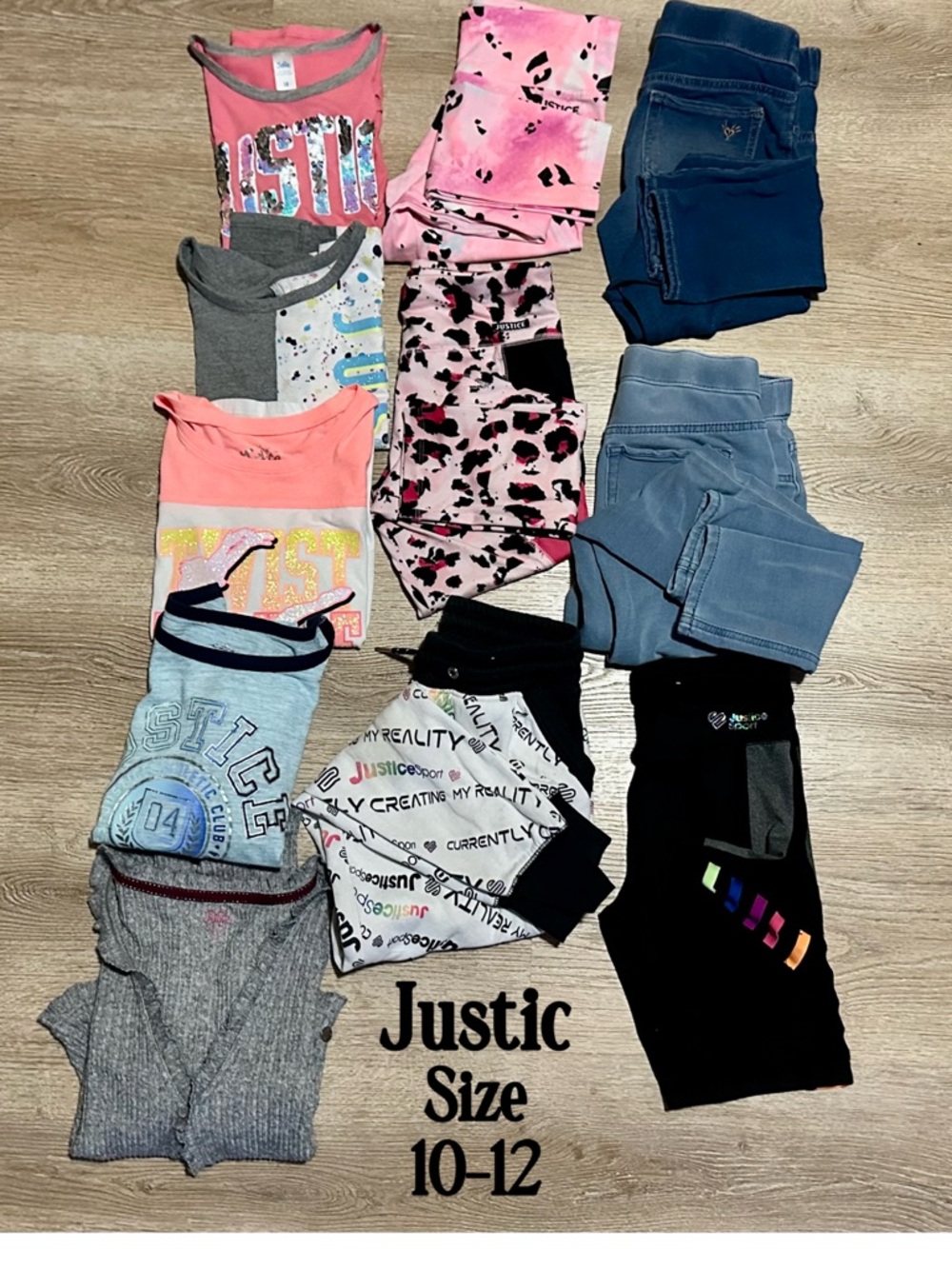 Justice Girls Multi & Pink Leggings and Pants Mix Justice-BUNDLE